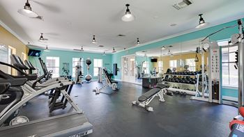 Gym with a variety of machines